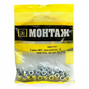Гайка М5 Монтаж цинк DIN 934 50 шт