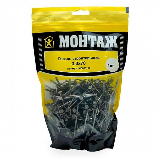 Гвоздь строительный 3*70 мм Монтаж 1 кг