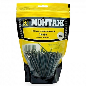 Гвоздь строительный 3*80 мм Монтаж 1 кг