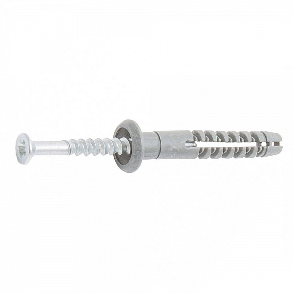 Дюбель быстрого монтажа 8*80 мм ЕКТ B009300 с гвоздевым шурупом цилиндр 12 шт