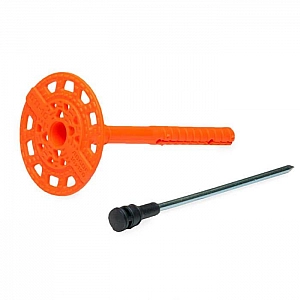 Дюбель тарельчатый 10*120 мм ЕКТ со стальным гвоздем с термоголовкой DTI-10-120 350 шт. Изображение - 1