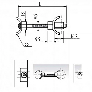 Стяжка для столещниц GTV EM-SBL100-01 100 мм. Изображение - 1
