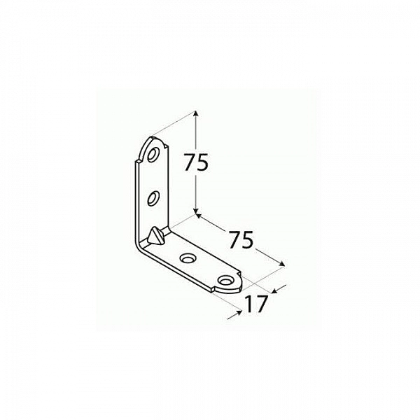 Уголок узкий Domax RKW4 75*75*17*2 мм