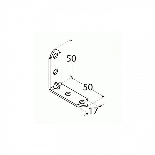 Уголок узкий Domax RKW3 50*50*17*2 мм