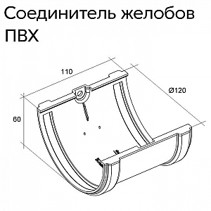 Соединитель желобов Grand Line Стандарт зеленый RAL 6005. Изображение - 1