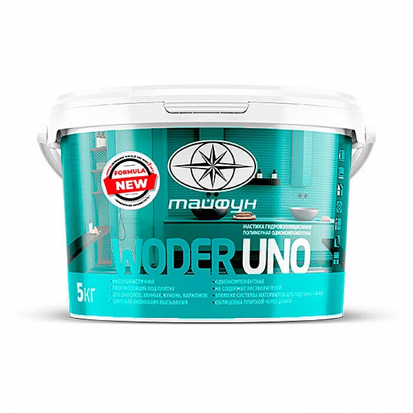 Мастика гидроизоляционная полимерная однокомпонентная Тайфун Мастер Woder Uno 5 кг