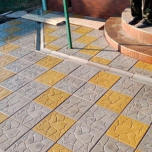 Плитка тротуарная Песчаник Черепашка 300*300*30 мм серая. Изображение - 2