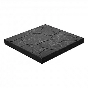 Плитка тротуарная Песчаник Черепашка 300*300*30 мм черная. Изображение - 1
