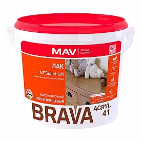 Лак MAV Brava Acryl 41 мебельный SP 1 л полуглянцевый