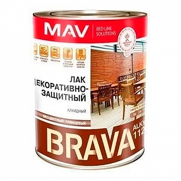 Лак MAV Brava Alkyd 1120 декоративно-защитный 1 л глянцевый