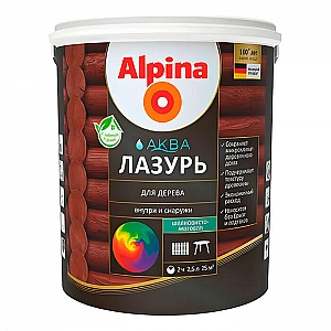 Лак Alpina Аква Лазурь для дерева 2.5 л белый