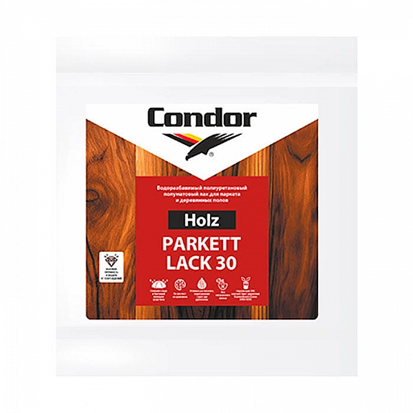 Лак Condor Holz Parkett Lack 30 для паркета 1 кг полуматовый