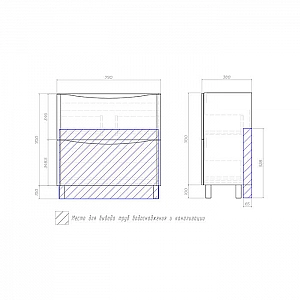 Тумба Vigo Glem 800-0-2 + умывальник Vigo 9595-80. Изображение - 4