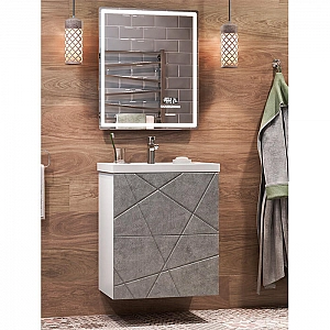 Тумба Vigo Geometry 600-0-2 бетон + умывальник Kirovit Фостер 60. Изображение - 2