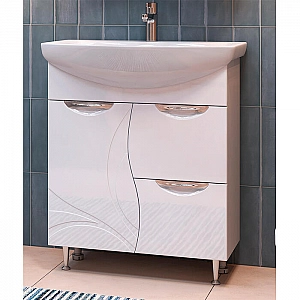 Тумба Vigo Callao 700-1-2 2 ящика и 1 дверка + умывальник Santek Балтика 70. Изображение - 1