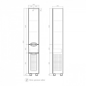 Шкаф-пенал Vigo Callao 300 pn.CAL.30 с бельевой корзиной. Изображение - 4