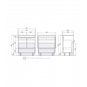 Тумба Vigo Grani 750-2-1 2 дверки +1 ящик + умывальник Kirovit Оскар 75. Изображение - 3