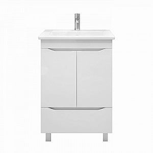 Тумба Vigo Grani 600-2-1 2 дверки +1 ящик + умывальник Santek Элина 60. Изображение - 1