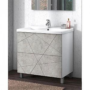 Тумба Vigo Geometry 700-0-2 бетон + умывальник Kirovit Фостер 70. Изображение - 1