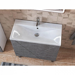 Тумба Vigo Geometry 700-0-2 бетон + умывальник Kirovit Фостер 70. Изображение - 4