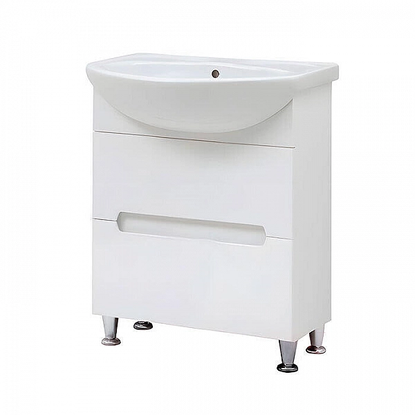 Тумба Kaksa-A Моника 60 + 2 ящика + умывальник Элеганс 60 Rosa