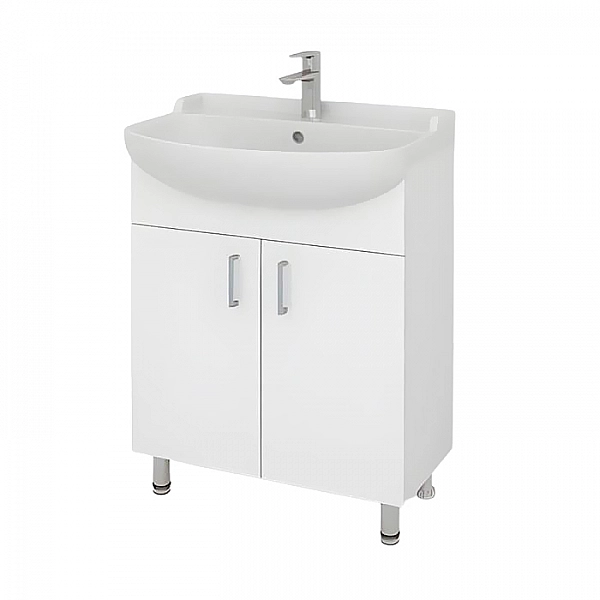 Тумба Kaksa-A Лайт 70 белая + умывальник Santek Балтика 70