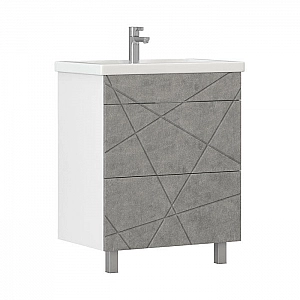 Тумба Vigo Geometry 800-0-2 бетон + умывальник Vigo Neo 9696-80