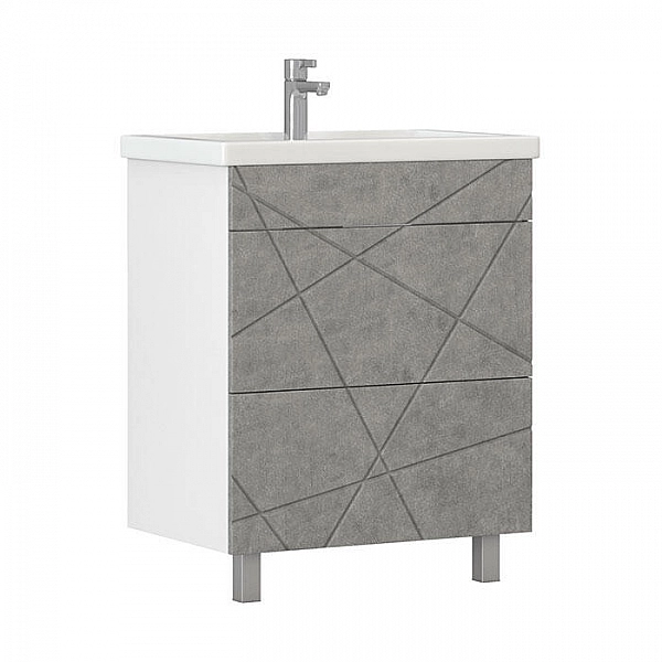 Тумба Vigo Geometry 800-0-2 бетон + умывальник Vigo Neo 9696-80