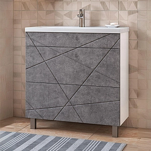 Тумба Vigo Geometry 800-0-2 бетон + умывальник Vigo Neo 9696-80. Изображение - 1