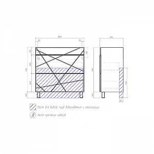 Тумба Vigo Geometry 800-0-2 бетон + умывальник Vigo Neo 9696-80. Изображение - 4
