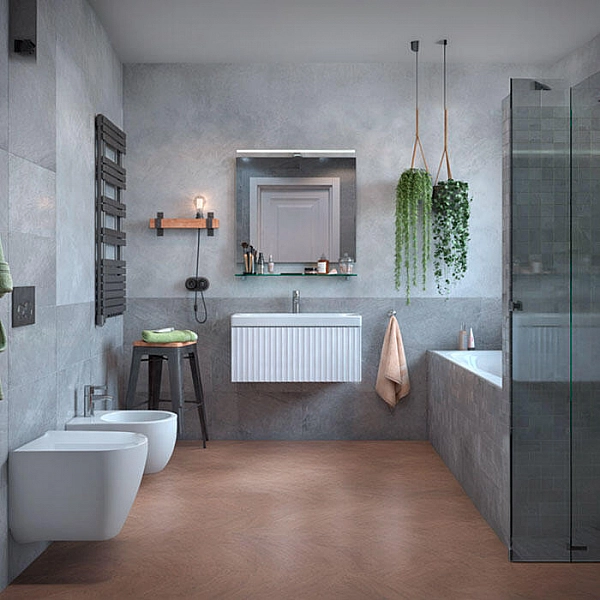 Тумба Velvex Compo 800-0-1 навесная белый глянец + умывальник Vigo Neo 9696-80