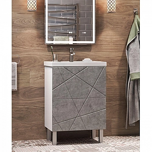 Тумба Vigo Geometry 500-0-2 бетон + умывальник Krovit Фостер 50. Изображение - 1