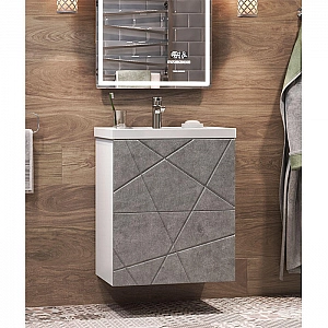 Тумба Vigo Geometry 500-0-2 бетон + умывальник Krovit Фостер 50. Изображение - 2