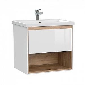 Тумба Cersanit Louna 60 64070 + умывальник Cersanit Como 60 белый