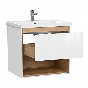 Тумба Cersanit Louna 60 64070 + умывальник Cersanit Como 60 белый. Изображение - 2