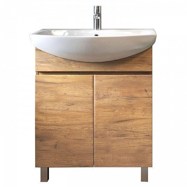 Тумба Vigo Wing 700-2-0 дуб золотой 2 двери + умывальник Santek Балтика 70