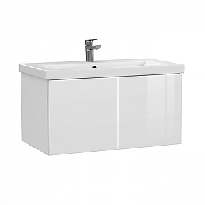 Тумба подвесная Cersanit Colour 80 SZ-COL-CM/COL/80 Push-to-open белый  + умывальник Cersanit Moduo 80