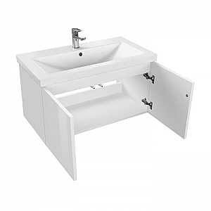 Тумба подвесная Cersanit Colour 80 SZ-COL-CM/COL/80 Push-to-open белый  + умывальник Cersanit Moduo 80. Изображение - 2