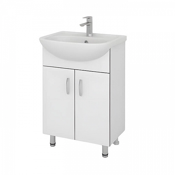 Тумба Kaksa-A Грей 60 белый + умывальник Santek Балтика 60