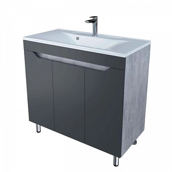 Тумба Axus Фламини 90 цемент + умывальник Marko Комфорт 90