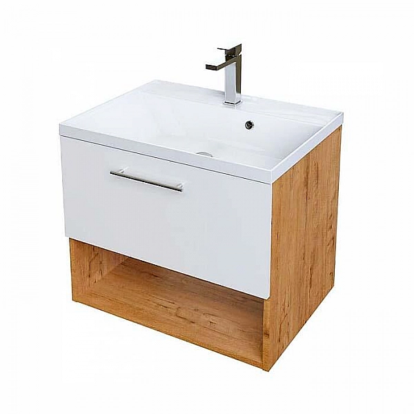 Тумба подвесная Axus Дюна 70 дуб бунратти + умывальник Marko Слим 70