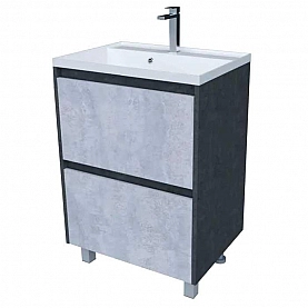 Тумба Axus Джой 60 цемент + умывальник Marko Слим 60