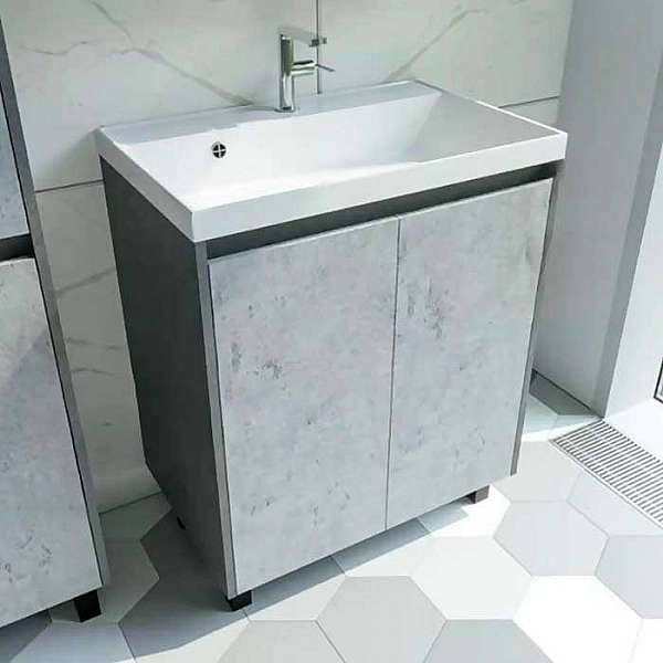 Тумба Axus Джой 60 цемент + умывальник Marko Слим 60