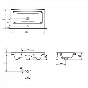 Тумба Vigo Grani 800-0-2 + умывальник Cersanit Como 80. Изображение - 8
