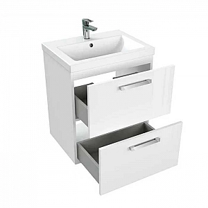 Тумба Cersanit Melar 60 64128 белый без ножек + умывальник Cersanit Como 60. Изображение - 2