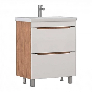 Тумба Vigo Grani 700-0-2 дуб золотой + умывальник Cersanit Como 70