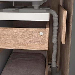 Тумба Vigo Grani 700-0-2 дуб золотой + умывальник Cersanit Como 70. Изображение - 6