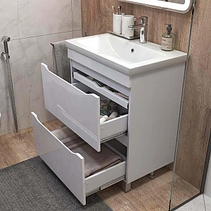 Тумба Vigo Grani 700-0-2 белая + умывальник Cersanit Como 70. Изображение - 1