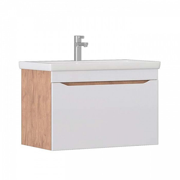 Тумба Vigo Grani 800-0-1 подвесная дуб золотой + умывальник Cersanit Como 80