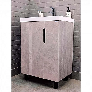 Тумба Марта Айсберг DA3503T бетон + умывальник Versalia Bazis 60. Изображение - 1